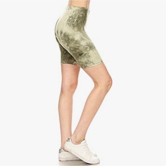 Green tye dye bike shorts - Picture 2 of 3